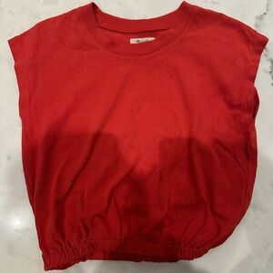 Madewell Bold Red Knit Top